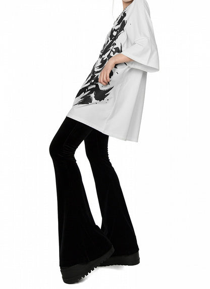 White Unisex T-Shirt Print Graphic Soul with Occupied Oversized