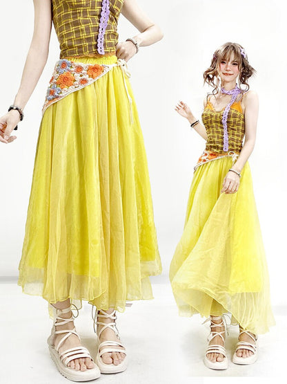 黄色のサマースカート Y2K