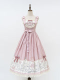 Pink Titmouse Floral Print Lolita Skirt Jumper and