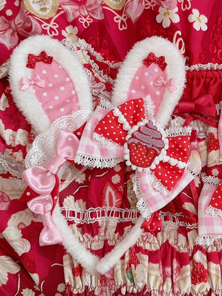 Details 3 Polka-dot And Color Bowknot Ear Bunny Plaid Pattern KC Options Plush