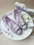 Abnehmbar mit eleganten 3 Mary Straps Lila Knöchel Schnalle Janes Top an der Schleife