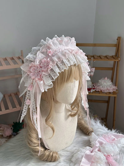 Ruffled Hairband Floral Lace 2-color