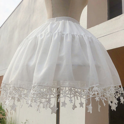 Lolita Petticoat Puffy White 45CM Star-Decorated Boned