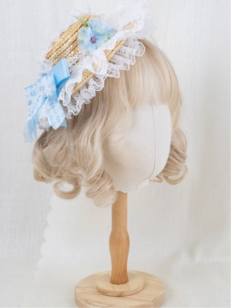 Mini-chapeau de paille Lolita 4 couleurs