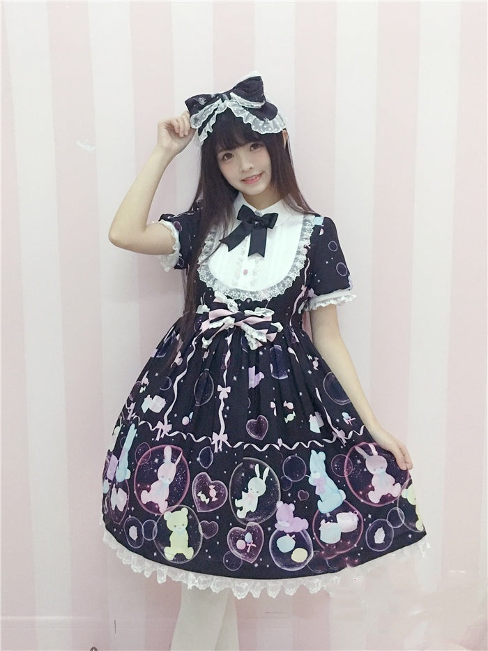 Black Bubble Bowknot KC Lolita Sweet Zoo