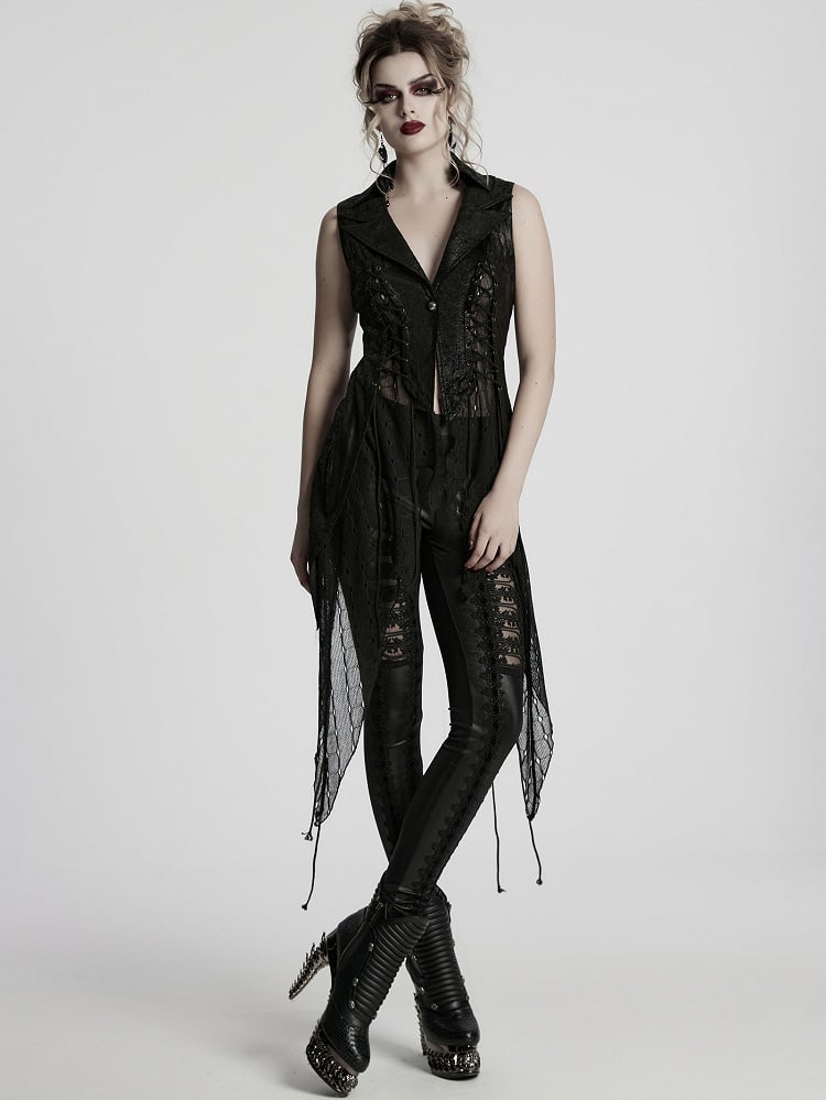 Black Gothic Dark Alien Asymmetric Vest