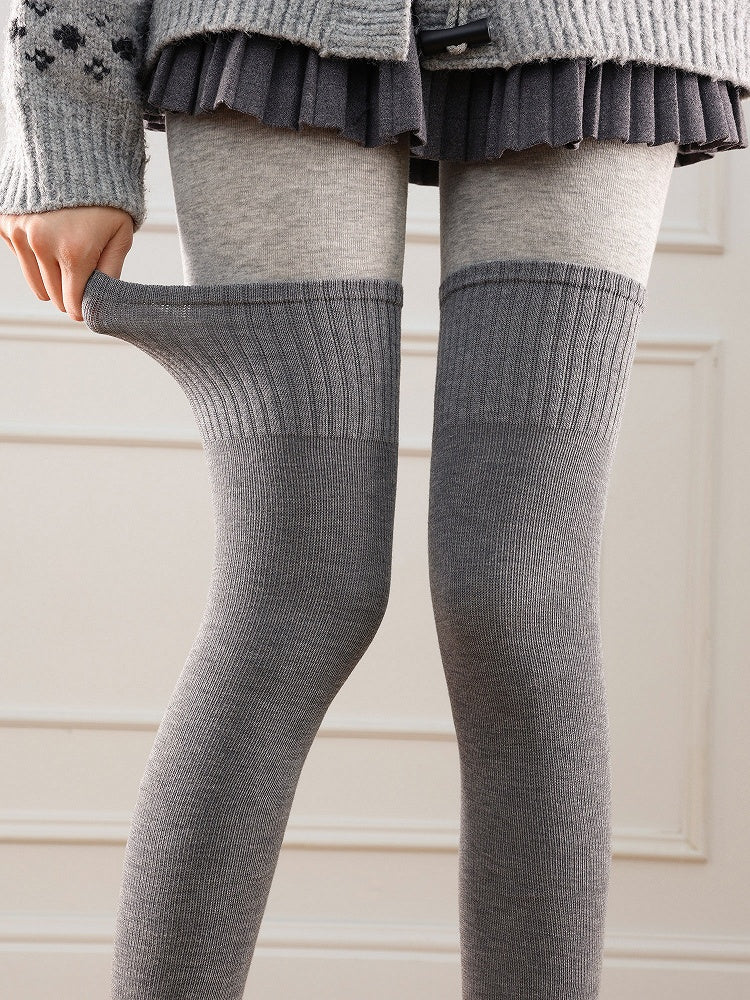 Soft Ribbed Thigh-High Stockings - Sweet Lolita & Pastel Goth Socks, 5 Colors