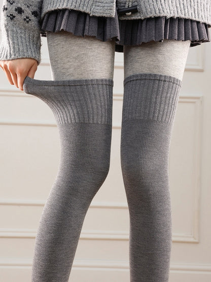 Soft Ribbed Thigh-High Stockings - Sweet Lolita & Pastel Goth Socks, 5 Colors