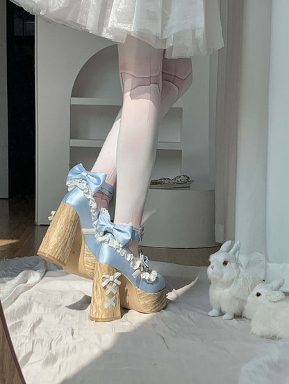 Alice in Wonderland Vibes Alice Blue Sweet Lolita Platforms Mary Janes