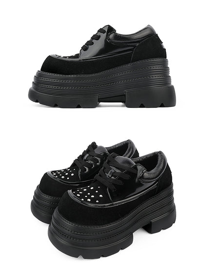 Functional Black Platforms Embellishments System Punk Lacing Stud