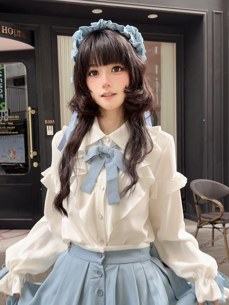 Headband Blue Ruffled