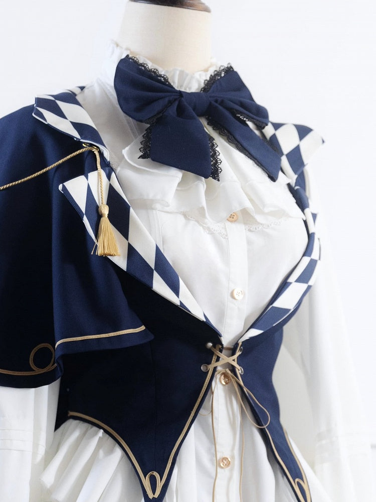 Jabot and White Blue Bowtie Dark