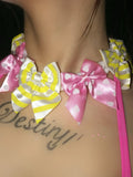 Gyaru Yellow&Pink Bow Choker