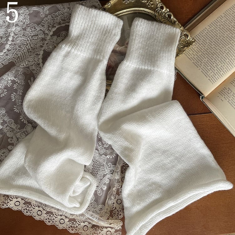 White Stockings/Leg Warmers Cut-out Design Leg /Lace Chain Overknee