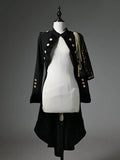 Tailcoat Knight Cape One-shoulder Detachable Black