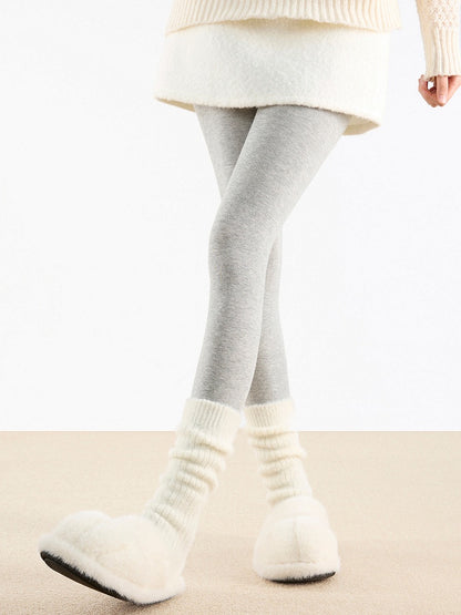 Fuzzy Warmers Knit 3-Color Toe-Open Leg