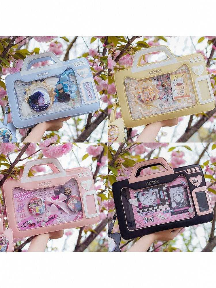4 Colors Camera Theme Kawaii Fashion Transparent Window Ita Bag - mowap