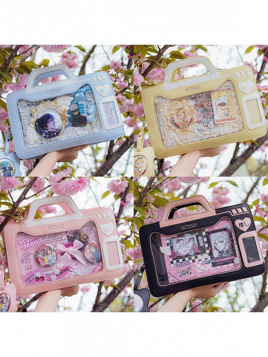 4 Colors Camera Theme Kawaii Fashion Transparent Window Ita Bag - mowap