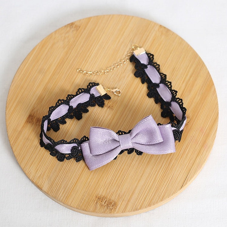 Choker Cute Colors Bowknot Lolita Lace Black 6