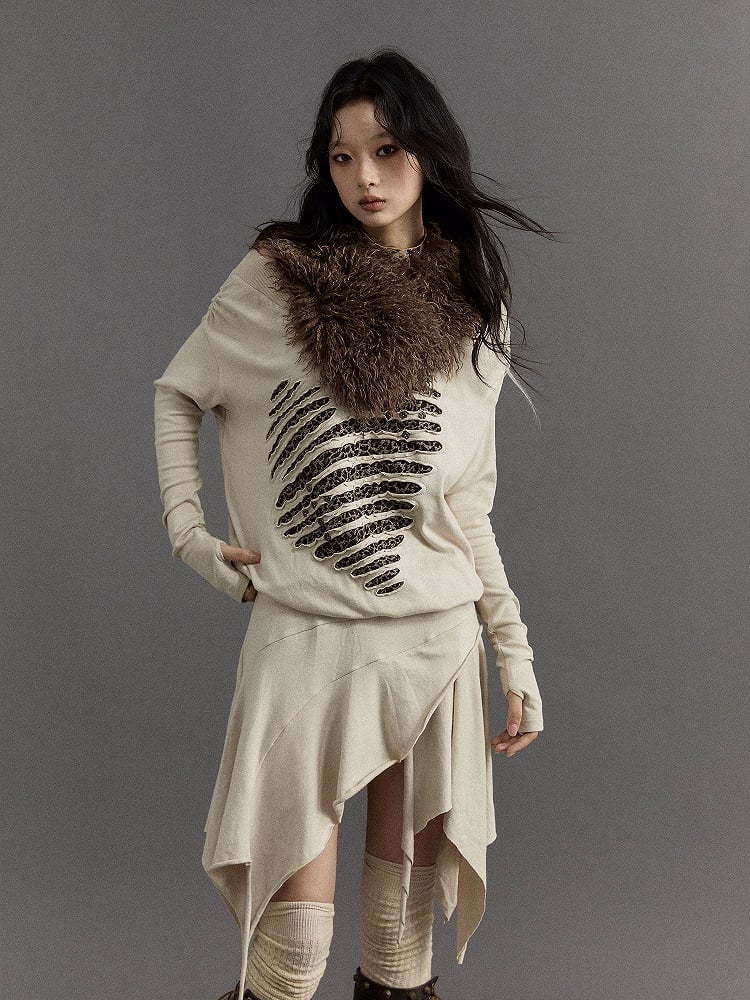 Black Coffee Faux Fur Collar