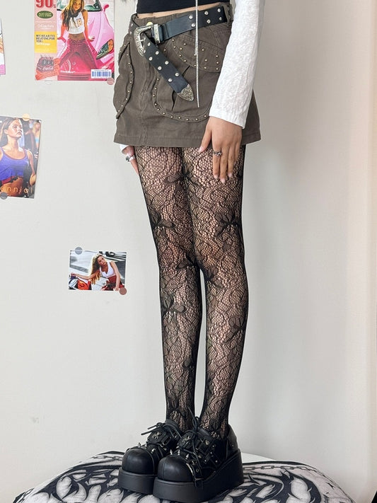 Y2K Options Tights Design Color Butterfly 7 Hollow-out