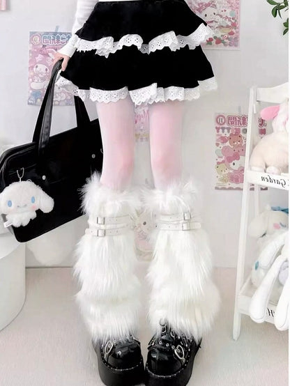 3 Warmers Furry Colors Slouch Buckle Leg -