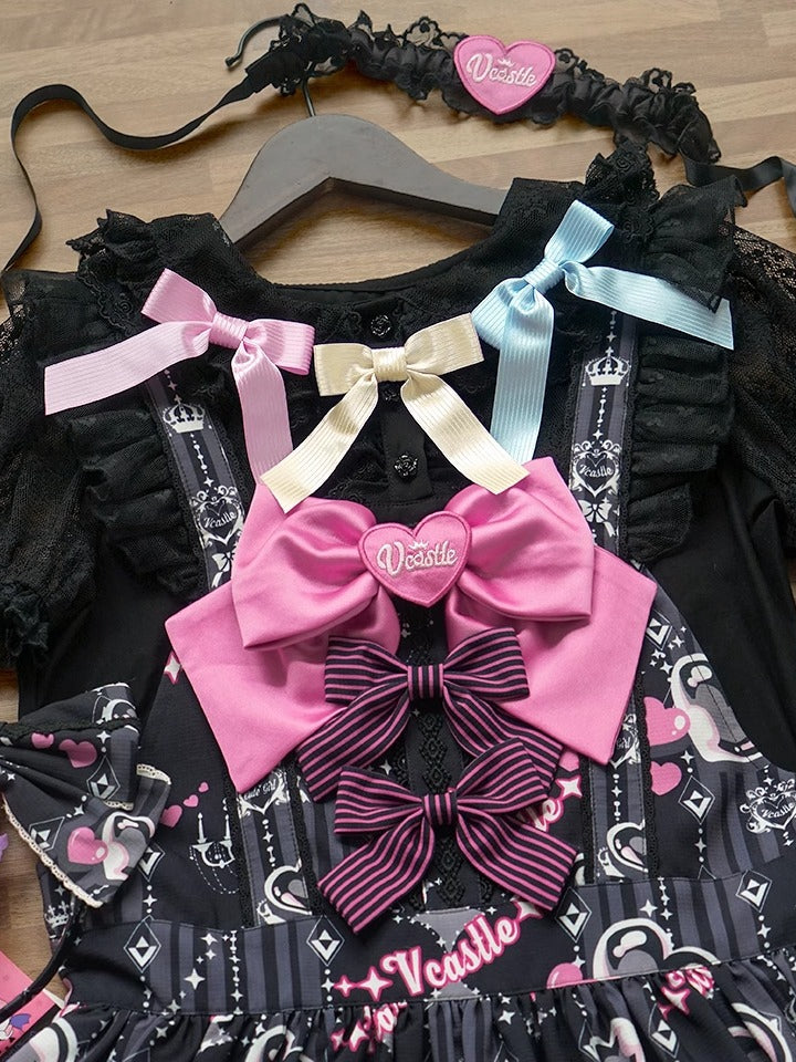 Black Pink Champagne Blue Red Pin Yellow White / Bow