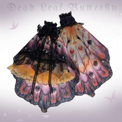 Available colors Lace-Trimmed Sleeves Butterfly in Wing 2 Pattern Detachable