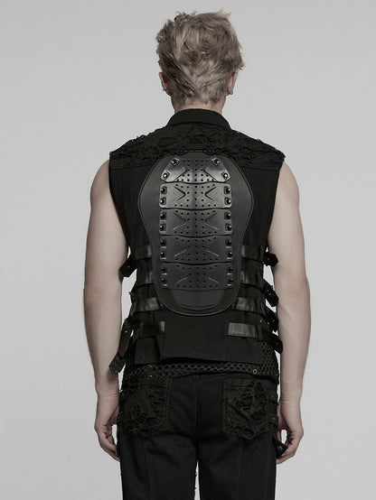 Vest Men's Black Cyberpunk