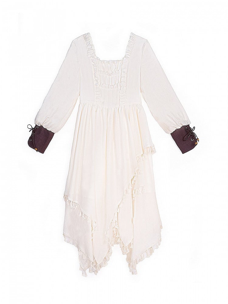 Lace-Up Corset and Lolita Dress Set with Tassel Cape - Han Ru Chu Hanfu & Han-Element Studi