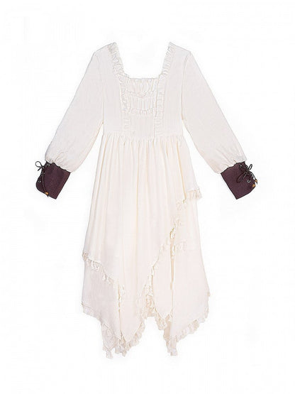 Lace-Up Corset and Lolita Dress Set with Tassel Cape - Han Ru Chu Hanfu & Han-Element Studi