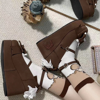 Shoes Back Mary Multi-Tiered - Jane Platform Lolita Lace