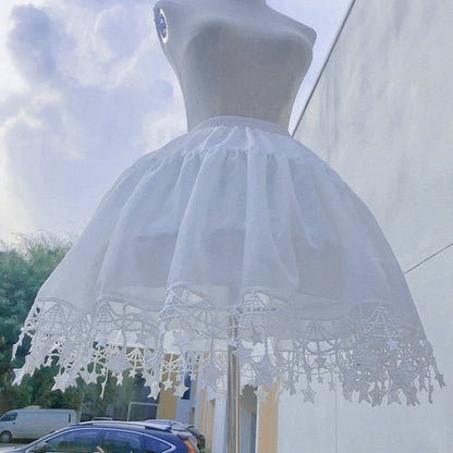 Lolita Petticoat Puffy White 45CM Star-Decorated Boned
