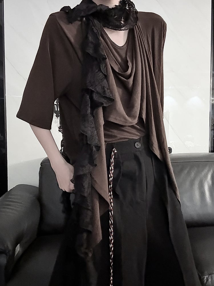 Ouji with Lolita Top Short/Long Coffee Neckline Scarf Sleeve