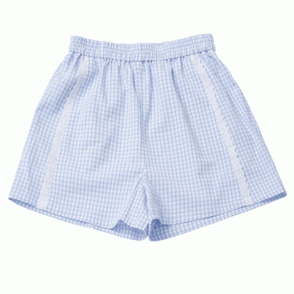 Shorts Blau Taille Elastisch Kariert