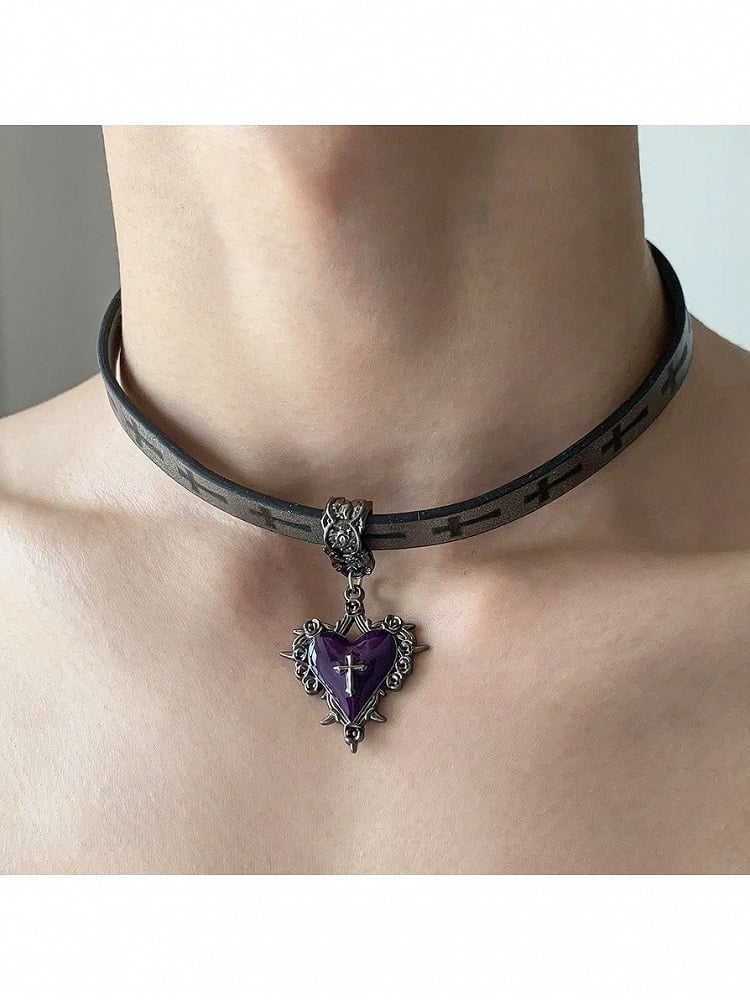 Purple Heart Gothic Choker - YSHXS