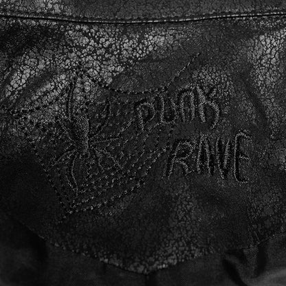 Punk Hot Personalized Long Black Men's Glue Windbreaker Sleeved