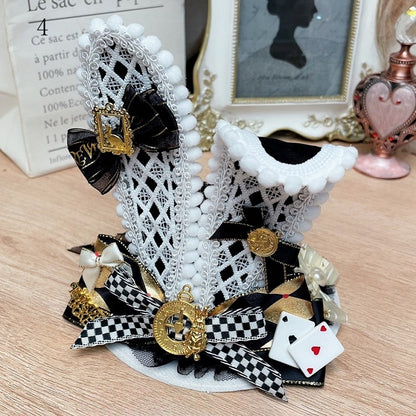 Options Mini Decorated Hat Poker in Vibes Ears Wonderland Alice Bowknot 11 Details Bunny