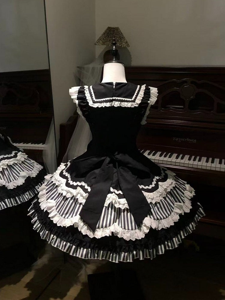 JSK douce noir et blanc avec des nœuds en forme d'étoile
