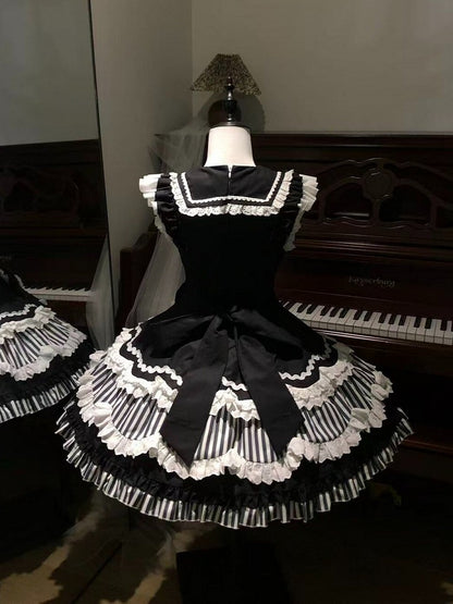 JSK douce noir et blanc avec des nœuds en forme d'étoile
