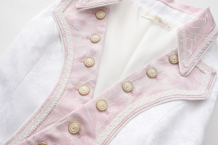 und Aristokrat Lange Mode Weste Weiß Rosa Ouji Lolita