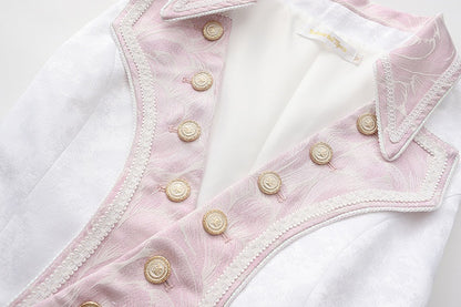 und Aristokrat Lange Mode Weste Weiß Rosa Ouji Lolita