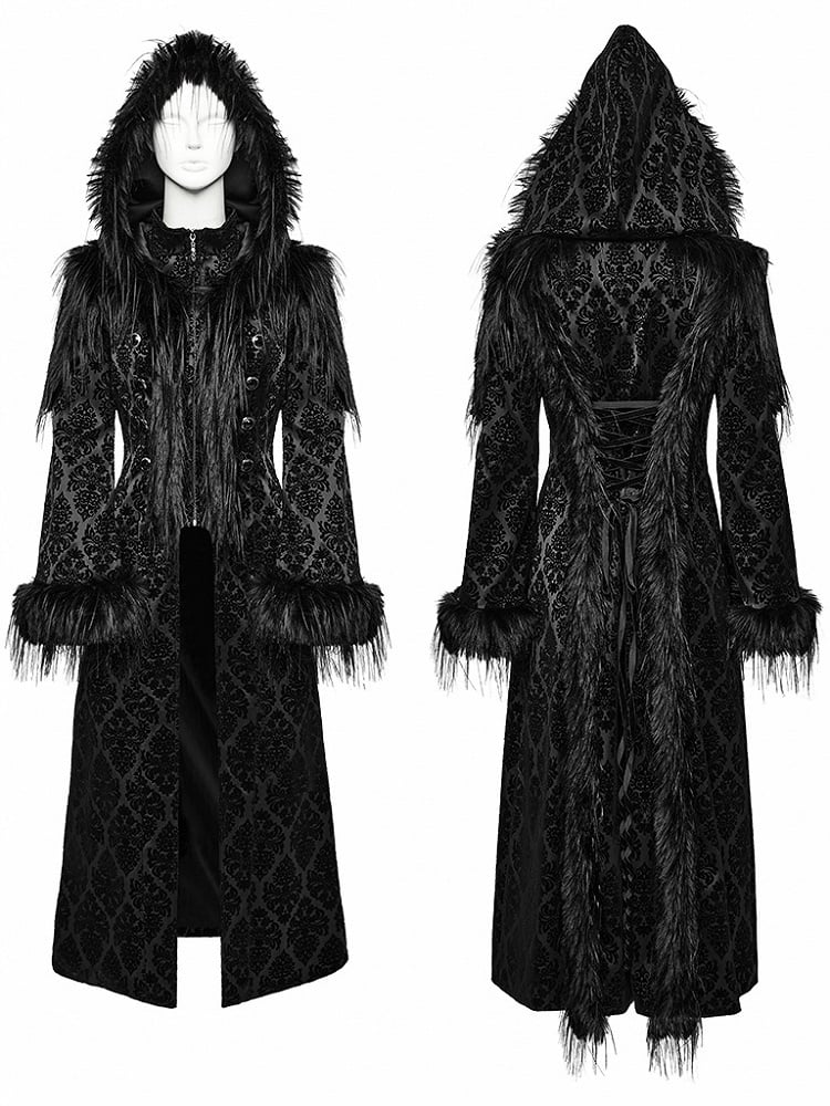 Black Gothic Gorgeous Jacquard Coat