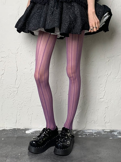 Tights Striped Pattern 6 Options Y2K Color