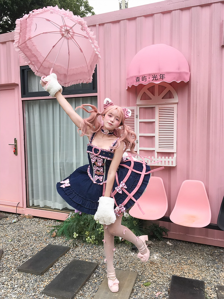 Pink Bowknot Plush Kitty Ears Hairclips