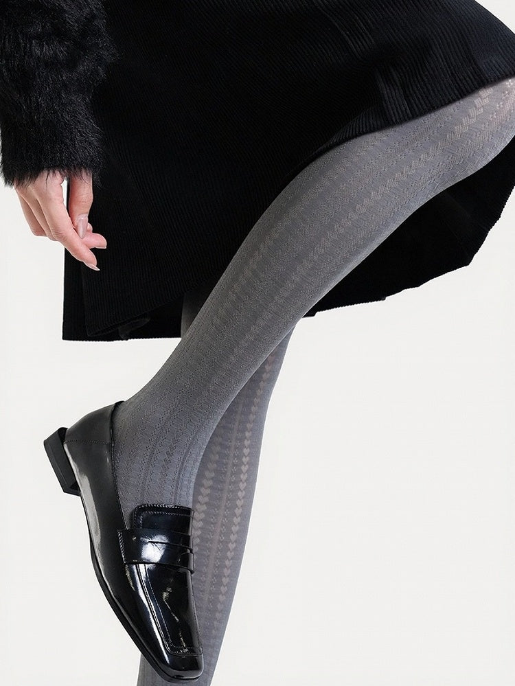 Vintage Heart Stripe Pattern Tights - ModaSwings