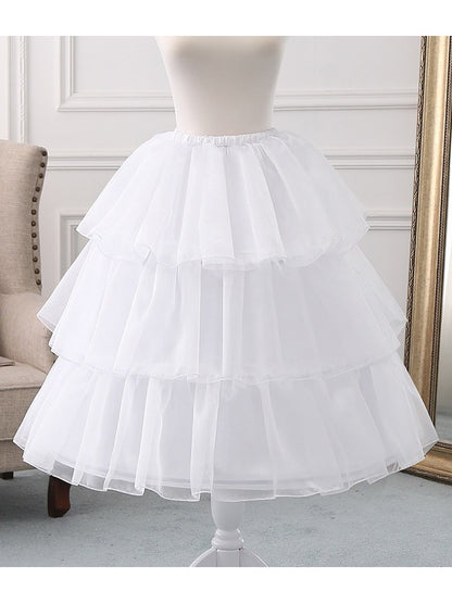Adjustable Fish Bone Petticoat in Black/White for Daily Wear - Lolita Wind Story