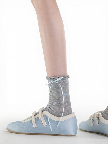 Ruffle Lace Ankle Socks with Floral Pattern in 3 Colors - ModaSwings