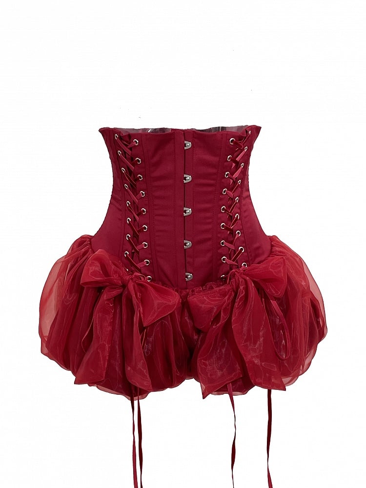 Gothic Waist Lolita Corset Super Red High Shorts