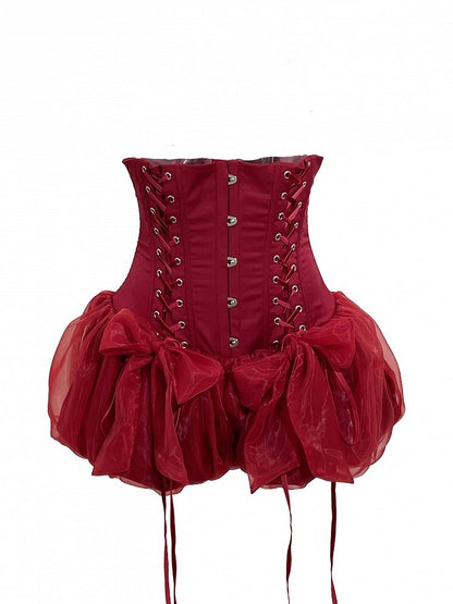 Gothic Waist Lolita Corset Super Red High Shorts